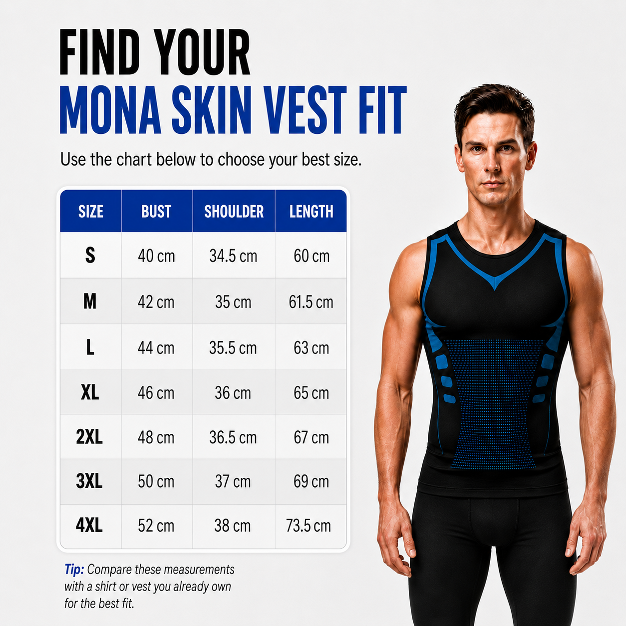 Mona Skin Vest™ MEN'S DOUBLE-LAYER SHAPING UNDERSHIRT